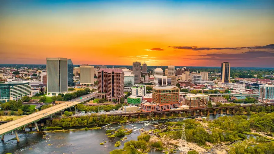 Overhead view of the city of Richmond, VA | Loyal Termite & Pest Control